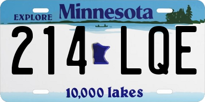MN license plate 214LQE