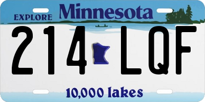 MN license plate 214LQF