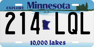 MN license plate 214LQL