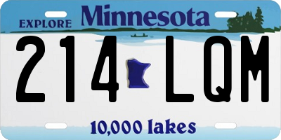 MN license plate 214LQM