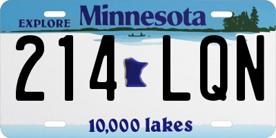 MN license plate 214LQN