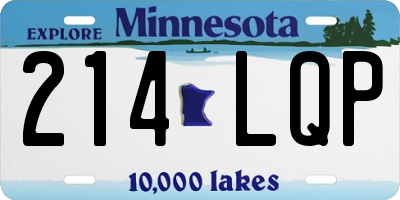 MN license plate 214LQP
