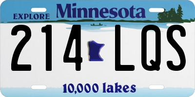 MN license plate 214LQS