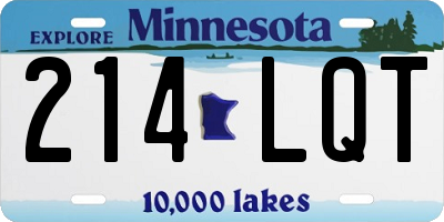 MN license plate 214LQT
