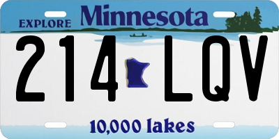 MN license plate 214LQV