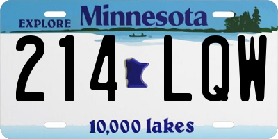 MN license plate 214LQW
