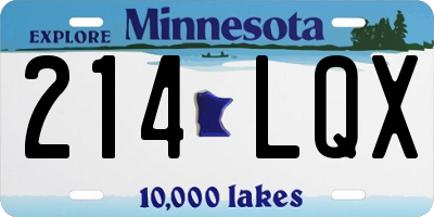 MN license plate 214LQX