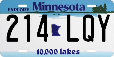 MN license plate 214LQY