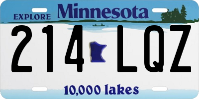 MN license plate 214LQZ