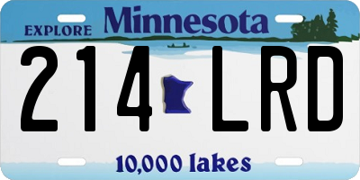 MN license plate 214LRD