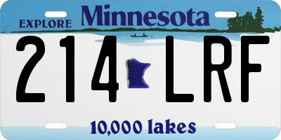 MN license plate 214LRF