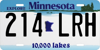MN license plate 214LRH