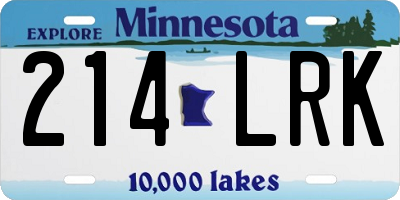 MN license plate 214LRK