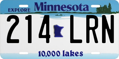 MN license plate 214LRN