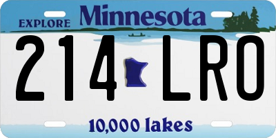 MN license plate 214LRO