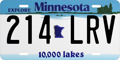 MN license plate 214LRV