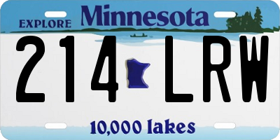 MN license plate 214LRW