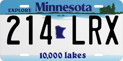MN license plate 214LRX