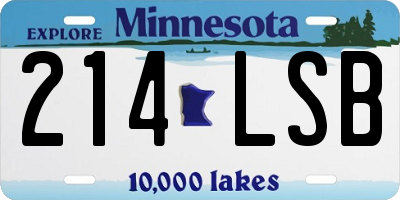 MN license plate 214LSB