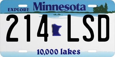 MN license plate 214LSD