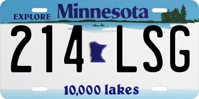 MN license plate 214LSG