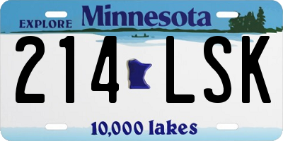 MN license plate 214LSK