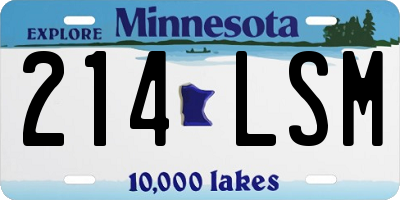 MN license plate 214LSM