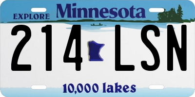 MN license plate 214LSN