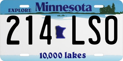 MN license plate 214LSO