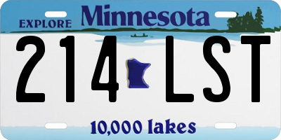 MN license plate 214LST