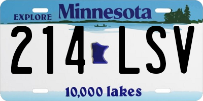 MN license plate 214LSV