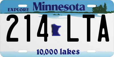 MN license plate 214LTA