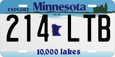 MN license plate 214LTB