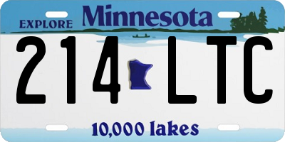 MN license plate 214LTC