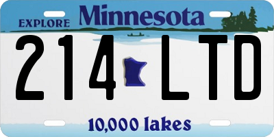 MN license plate 214LTD