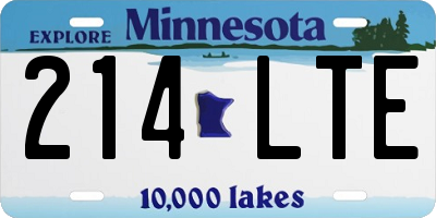 MN license plate 214LTE