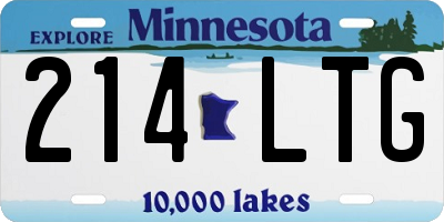 MN license plate 214LTG