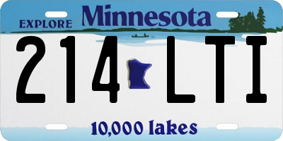 MN license plate 214LTI