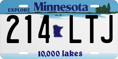 MN license plate 214LTJ