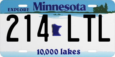 MN license plate 214LTL