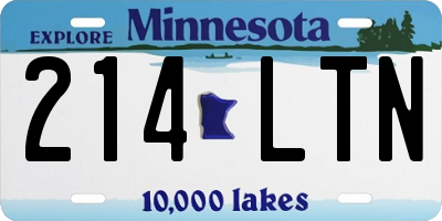 MN license plate 214LTN