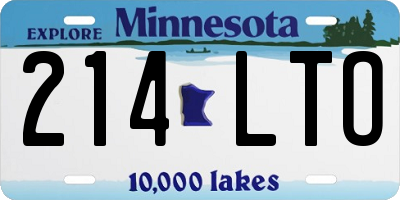 MN license plate 214LTO