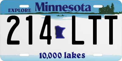 MN license plate 214LTT