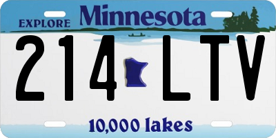 MN license plate 214LTV
