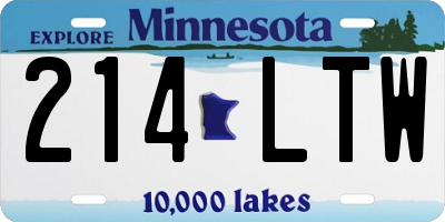 MN license plate 214LTW