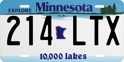MN license plate 214LTX