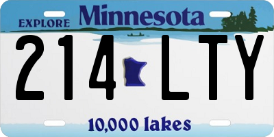 MN license plate 214LTY