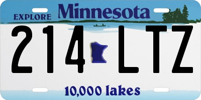 MN license plate 214LTZ