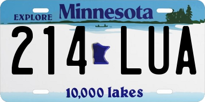 MN license plate 214LUA