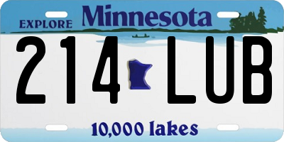 MN license plate 214LUB